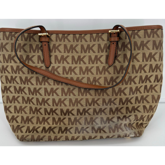 Michael Kors MK Signature Tote Shoulder Handbag Purse - Picture 2 of 14